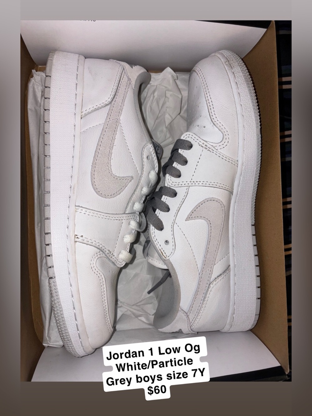 Jordan 1 Low OG White with Light Grey Accents